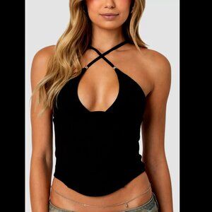 Edikted Lou Crossover Beaded Corset Top – Small – Like New
